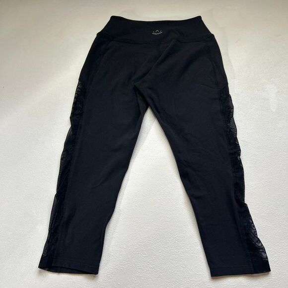 Beyond Yoga Black Mesh Panel High Rise Leggings Size Small | Athleisure Activewe - Picture 2 of 8